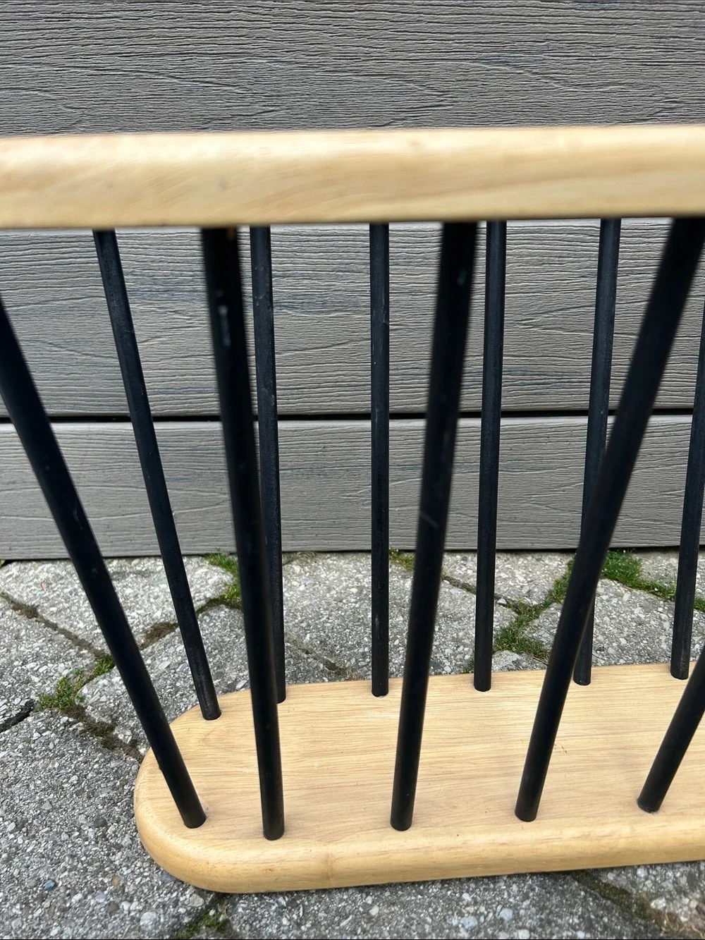 Vintage DOLPHIN Mid Century Modern Beechwood Spindle Magazine Rack